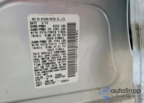 2010 Nissan Rogue S z USA, uszkodzony, nr VIN JN8AS5MT2AW015666